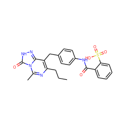 CCCc1nc(C)n2c(=O)[nH]nc2c1Cc1ccc(NC(=O)c2ccccc2S(=O)(=O)O)cc1 ZINC000013737966