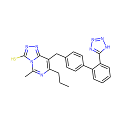 CCCc1nc(C)n2c(S)nnc2c1Cc1ccc(-c2ccccc2-c2nnn[nH]2)cc1 ZINC000026473056