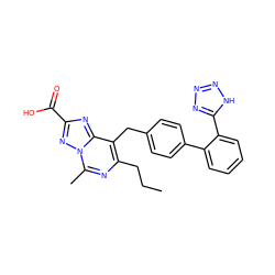 CCCc1nc(C)n2nc(C(=O)O)nc2c1Cc1ccc(-c2ccccc2-c2nnn[nH]2)cc1 ZINC000013737996