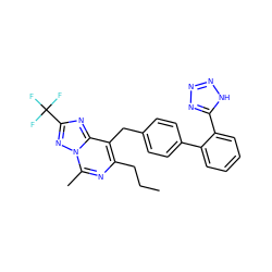 CCCc1nc(C)n2nc(C(F)(F)F)nc2c1Cc1ccc(-c2ccccc2-c2nnn[nH]2)cc1 ZINC000013737991