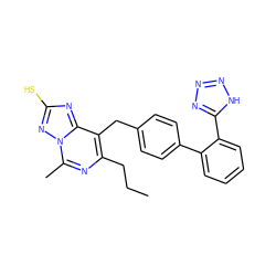 CCCc1nc(C)n2nc(S)nc2c1Cc1ccc(-c2ccccc2-c2nnn[nH]2)cc1 ZINC000013737970