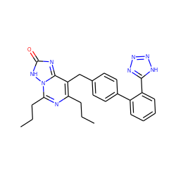 CCCc1nc(CCC)n2[nH]c(=O)nc2c1Cc1ccc(-c2ccccc2-c2nnn[nH]2)cc1 ZINC000013737978