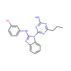 CCCc1nc(N)nc(-n2c(Nc3cccc(O)c3)nc3ccccc32)n1 ZINC000071316723