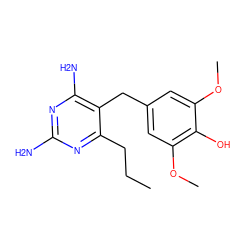 CCCc1nc(N)nc(N)c1Cc1cc(OC)c(O)c(OC)c1 ZINC000027625032