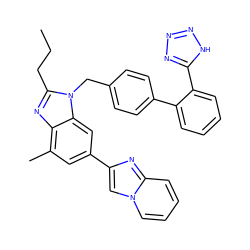 CCCc1nc2c(C)cc(-c3cn4ccccc4n3)cc2n1Cc1ccc(-c2ccccc2-c2nnn[nH]2)cc1 ZINC000013732081