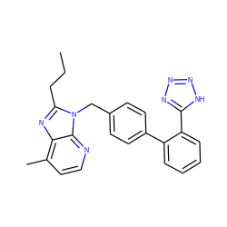 CCCc1nc2c(C)ccnc2n1Cc1ccc(-c2ccccc2-c2nnn[nH]2)cc1 ZINC000003783675