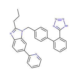 CCCc1nc2ccc(-c3ccccn3)cc2n1Cc1ccc(-c2ccccc2-c2nnn[nH]2)cc1 ZINC000013732087