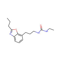 CCCc1nc2cccc(CCCNC(=O)NCC)c2o1 ZINC000027298683