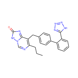 CCCc1ncn2[nH]c(=O)nc2c1Cc1ccc(-c2ccccc2-c2nnn[nH]2)cc1 ZINC000013737976