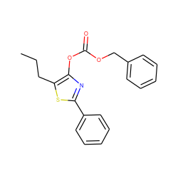 CCCc1sc(-c2ccccc2)nc1OC(=O)OCc1ccccc1 ZINC000013822623