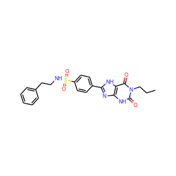 CCCn1c(=O)[nH]c2nc(-c3ccc(S(=O)(=O)NCCc4ccccc4)cc3)[nH]c2c1=O ZINC000036273959