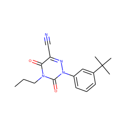 CCCn1c(=O)c(C#N)nn(-c2cccc(C(C)(C)C)c2)c1=O ZINC000049014723