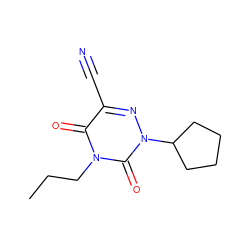 CCCn1c(=O)c(C#N)nn(C2CCCC2)c1=O ZINC000049019017