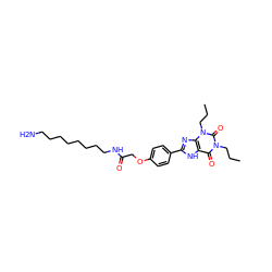 CCCn1c(=O)c2[nH]c(-c3ccc(OCC(=O)NCCCCCCCCN)cc3)nc2n(CCC)c1=O ZINC000028764030