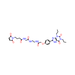 CCCn1c(=O)c2[nH]c(-c3ccc(OCC(=O)NCCNC(=O)CNC(=O)CCCN4C(=O)C=CC4=O)cc3)nc2n(CCC)c1=O ZINC000026001450