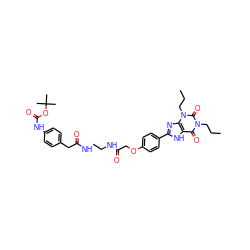 CCCn1c(=O)c2[nH]c(-c3ccc(OCC(=O)NCCNC(=O)Cc4ccc(NC(=O)OC(C)(C)C)cc4)cc3)nc2n(CCC)c1=O ZINC000025996027