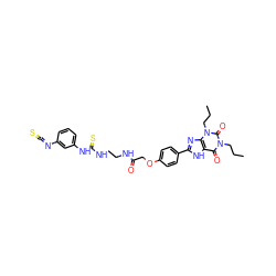 CCCn1c(=O)c2[nH]c(-c3ccc(OCC(=O)NCCNC(=S)Nc4cccc(N=C=S)c4)cc3)nc2n(CCC)c1=O ZINC000025997665