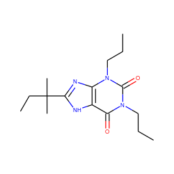 CCCn1c(=O)c2[nH]c(C(C)(C)CC)nc2n(CCC)c1=O ZINC000012405329