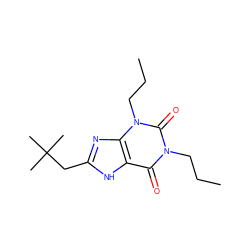 CCCn1c(=O)c2[nH]c(CC(C)(C)C)nc2n(CCC)c1=O ZINC000012405335