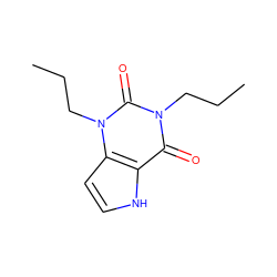 CCCn1c(=O)c2[nH]ccc2n(CCC)c1=O ZINC000012405587