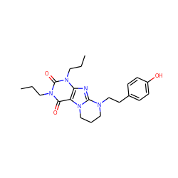 CCCn1c(=O)c2c(nc3n2CCCN3CCc2ccc(O)cc2)n(CCC)c1=O ZINC000653822716