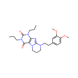 CCCn1c(=O)c2c(nc3n2CCCN3CCc2ccc(OC)c(OC)c2)n(CCC)c1=O ZINC000028872421