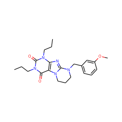 CCCn1c(=O)c2c(nc3n2CCCN3Cc2cccc(OC)c2)n(CCC)c1=O ZINC000028874001