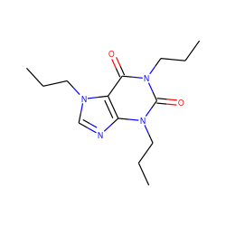 CCCn1c(=O)c2c(ncn2CCC)n(CCC)c1=O ZINC000028757555