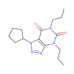 CCCn1c(=O)c2c(nnn2C2CCCC2)n(CCC)c1=O ZINC000012405685