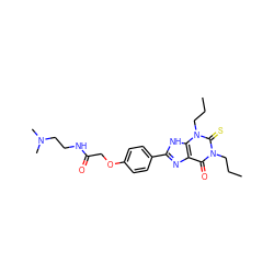 CCCn1c(=O)c2nc(-c3ccc(OCC(=O)NCCN(C)C)cc3)[nH]c2n(CCC)c1=S ZINC000029549264