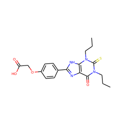 CCCn1c(=O)c2nc(-c3ccc(OCC(=O)O)cc3)[nH]c2n(CCC)c1=S ZINC000012405709