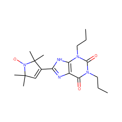 CCCn1c(=O)c2nc(C3=CC(C)(C)N([O])C3(C)C)[nH]c2n(CCC)c1=O ZINC000101485398