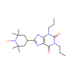 CCCn1c(=O)c2nc(C3CC(C)(C)N([O])C(C)(C)C3)[nH]c2n(CCC)c1=O ZINC000101485404