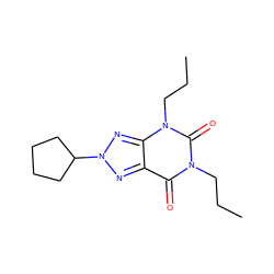 CCCn1c(=O)c2nn(C3CCCC3)nc2n(CCC)c1=O ZINC000012405684