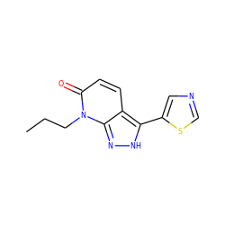 CCCn1c(=O)ccc2c(-c3cncs3)[nH]nc21 ZINC000653833376