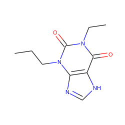 CCCn1c(=O)n(CC)c(=O)c2[nH]cnc21 ZINC000000014105