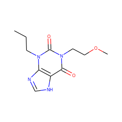 CCCn1c(=O)n(CCOC)c(=O)c2[nH]cnc21 ZINC000013827053