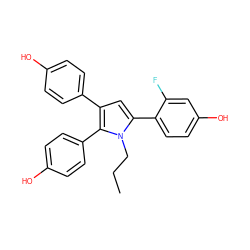 CCCn1c(-c2ccc(O)cc2F)cc(-c2ccc(O)cc2)c1-c1ccc(O)cc1 ZINC000095578081