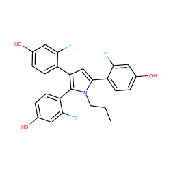 CCCn1c(-c2ccc(O)cc2F)cc(-c2ccc(O)cc2F)c1-c1ccc(O)cc1F ZINC000095575277