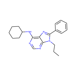 CCCn1c(-c2ccccc2)nc2c(NC3CCCCC3)ncnc21 ZINC000035906248