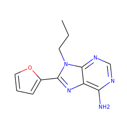 CCCn1c(-c2ccco2)nc2c(N)ncnc21 ZINC000103272030