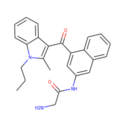 CCCn1c(C)c(C(=O)c2cc(NC(=O)CN)cc3ccccc23)c2ccccc21 ZINC000028114288