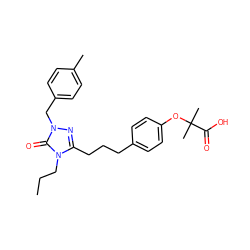 CCCn1c(CCCc2ccc(OC(C)(C)C(=O)O)cc2)nn(Cc2ccc(C)cc2)c1=O ZINC000012358348