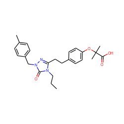 CCCn1c(CCc2ccc(OC(C)(C)C(=O)O)cc2)nn(Cc2ccc(C)cc2)c1=O ZINC000012358346