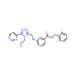 CCCn1c(CNc2cccc(C(=O)NCc3c(F)cccc3F)c2)nnc1-c1ccncn1 ZINC000013984048