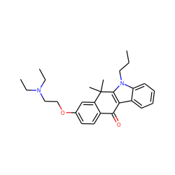 CCCn1c2c(c3ccccc31)C(=O)c1ccc(OCCN(CC)CC)cc1C2(C)C ZINC000114802133