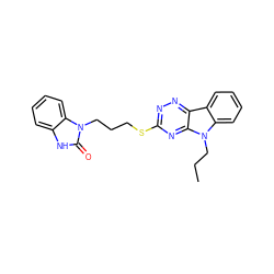 CCCn1c2ccccc2c2nnc(SCCCn3c(=O)[nH]c4ccccc43)nc21 ZINC000002751170