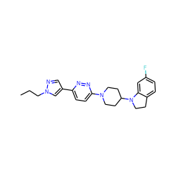 CCCn1cc(-c2ccc(N3CCC(N4CCc5ccc(F)cc54)CC3)nn2)cn1 ZINC000103242942