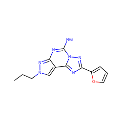 CCCn1cc2c(nc(N)n3nc(-c4ccco4)nc23)n1 ZINC000013672023