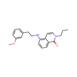 CCCn1ccc2c(NCCc3cccc(OC)c3)cccc2c1=O ZINC000169329894